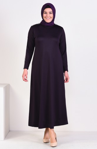 Dark Purple Hijab Dress 4560-02