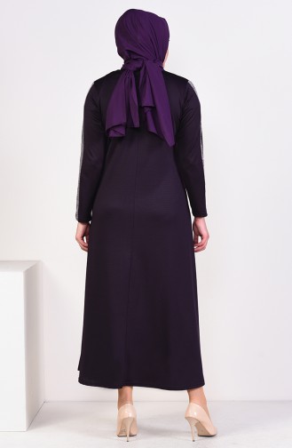 Dunkelviolett Hijab Kleider 4560-02