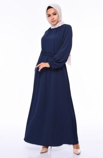 Elastic Summer Dress 1046B-04 Light Navy Blue 1046B-04