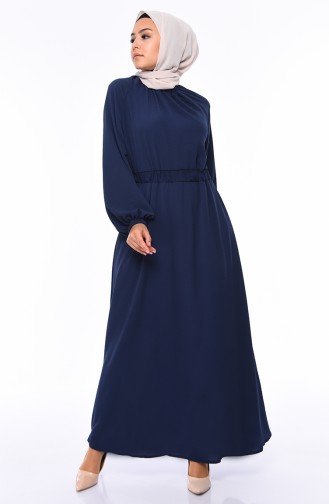 Elastic Summer Dress 1046B-04 Light Navy Blue 1046B-04