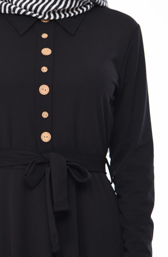 Black Hijab Dress 19046-02