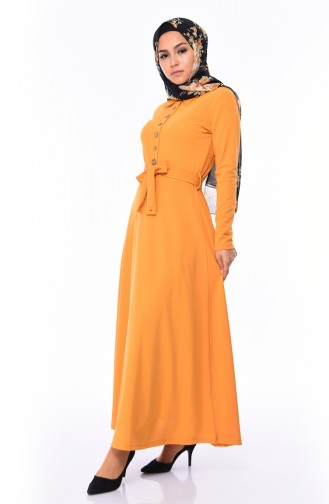 Senf Hijab Kleider 19046-03