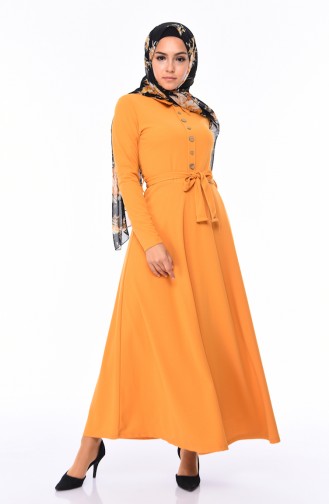 Senf Hijab Kleider 19046-03