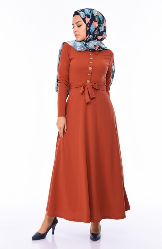 فستان قرميدي 19046-05