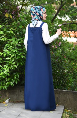 Plain Gilet Dress  5024-04 Navy Blue 5024-04