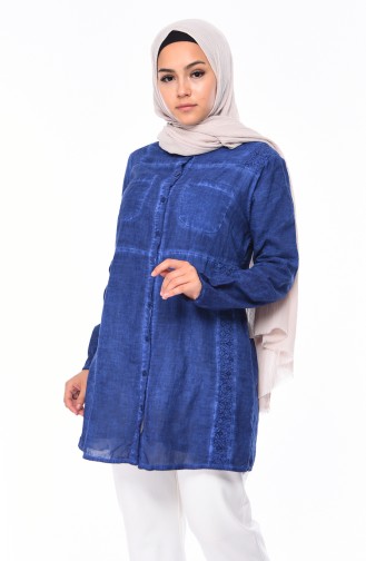 Lace Cotton Gauze Fabric Tunic 0850-03 Saks 0850-03