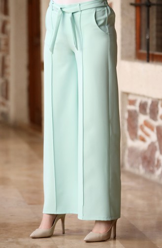 Belted Wide Leg Pants 3001-08 Mint Green 3001-08