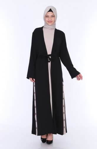 Abaya Dress Double Suit 7836-01 Black 7836-01