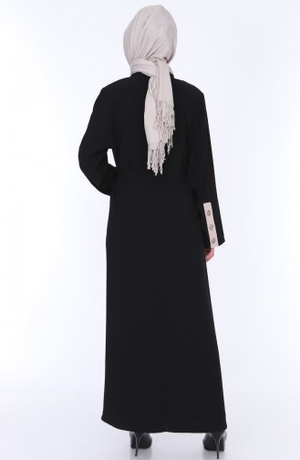 Abaya Elbise İkili Takım 7836-01 Siyah 7836-01