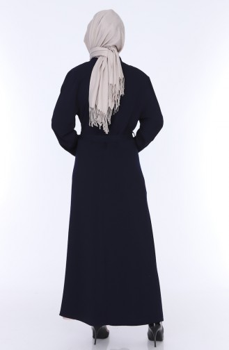 Abaya Elbise İkili Takım 7836-02 Lacivert