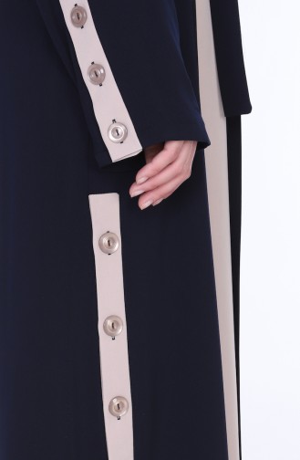 Abaya Elbise İkili Takım 7836-02 Lacivert 7836-02