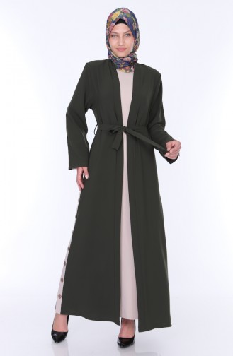 Abaya Dress Double Suit 7836-04 Khaki 7836-04