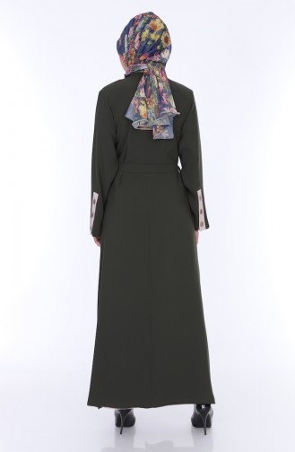 Abaya Elbise İkili Takım 7836-04 Haki