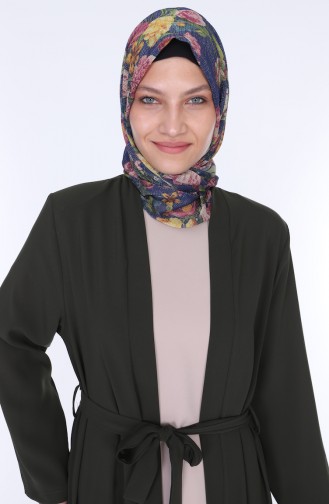 Abaya Elbise İkili Takım 7836-04 Haki