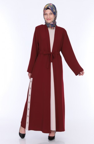 Abaya Dress Double Suit 7836-05 Bordeaux 7836-05