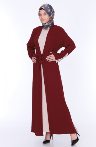 Abaya Kleid Doppel Set 7836-05 Weinrot 7836-05