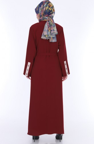 Abaya Elbise İkili Takım 7836-05 Bordo 7836-05