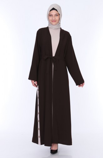 Abaya Dress Double Suit 7836-06 Brown 7836-06