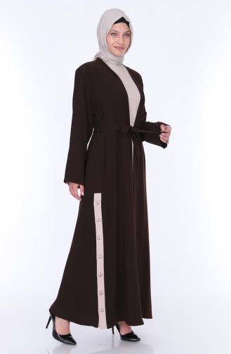 Abaya Dress Double Suit 7836-06 Brown 7836-06