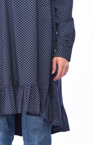 Frilly Tunic 1244-02 Navy 1244-02