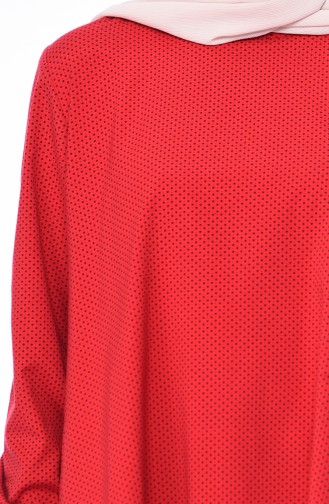 Gemusterte Tunika 1245-01 Schwarz Rot 1245-01