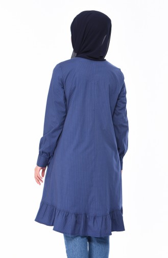 Damla Desenli Tunik 1245-04 Lacivert Hardal