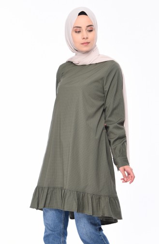 Damla Desenli Tunik 1245-07 Haki