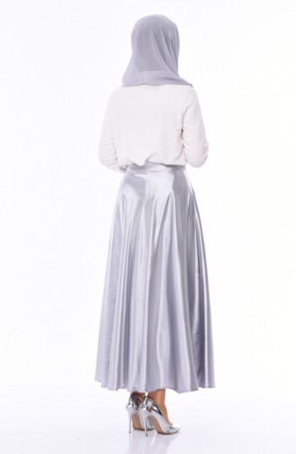 Satin Flare Skirt 21266-01 Gray 21266-01