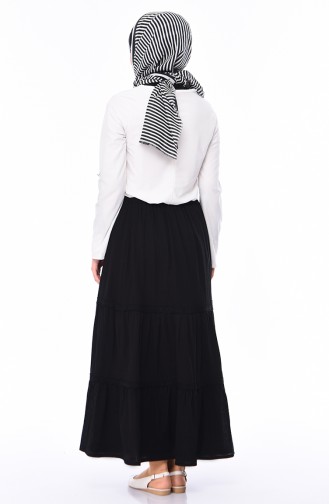 Cotton Gauze Flare Skirt 0220-01 Black 0220-01