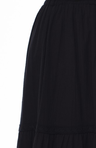 تنورة قطن مُحاك بتصميم كلوش 0220-01 لون أسود 0220-01