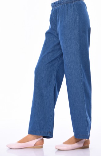 بنطال جينز بتصميم واسع 2818-04 لون كحلي فاتح 2818-04
