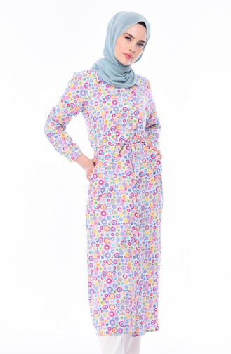 Polka Dot Long Tunic 9069-01 Pink 9069-01