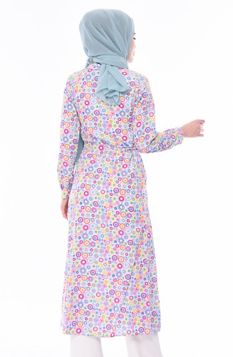 Polka Dot Long Tunic 9069-01 Pink 9069-01