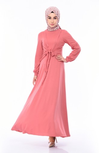 Robe Hijab Rose Pâle 0157-04