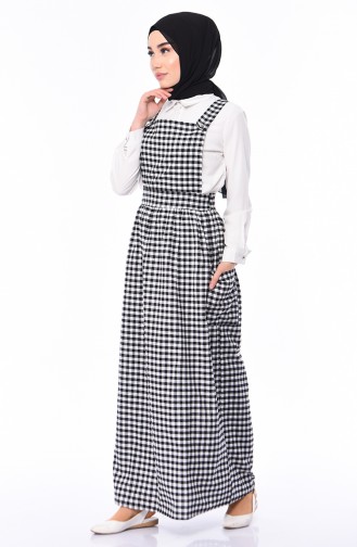 Checkered Salopette Dress 5016-04 Black 5016-04