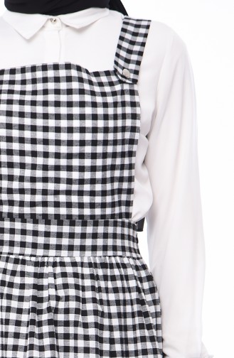 Checkered Salopette Dress 5016-04 Black 5016-04