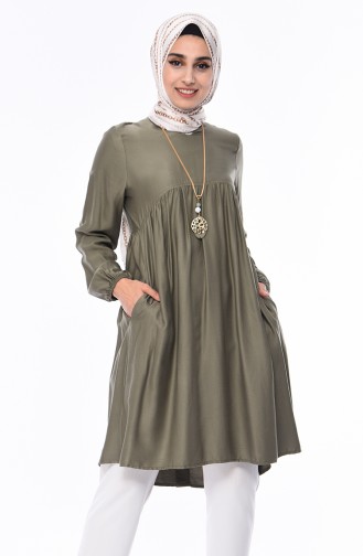 Plated necklace Tunic 2380-02 Khaki 2380-02