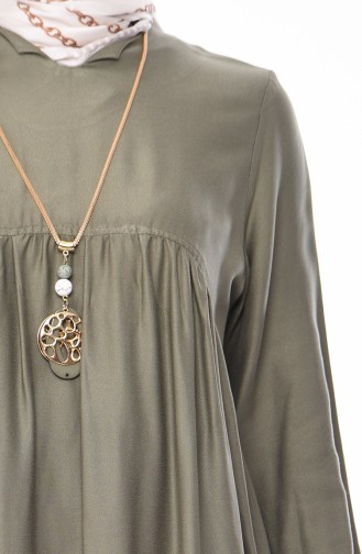 Plated necklace Tunic 2380-02 Khaki 2380-02