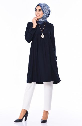 Plated necklace Tunic 2380-07 Navy 2380-07