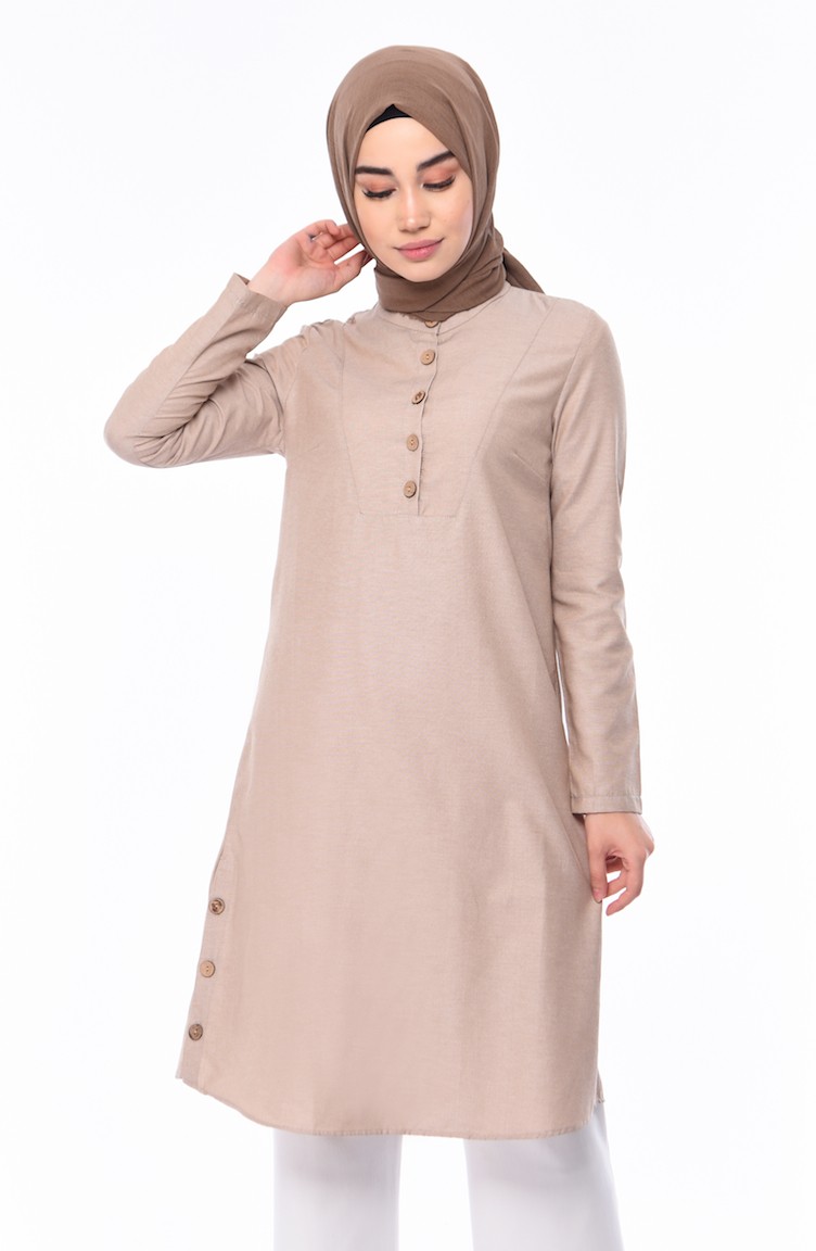 Dugme Detayli Tunik 1272 10 Tas Sefamerve