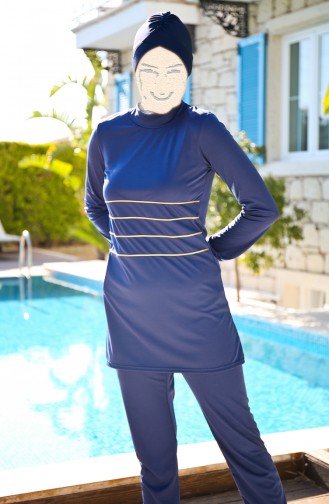 Navy Blue Modest Swimwear 1909-03