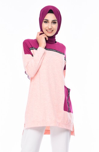 Sports Tunic with Pockets 4437-03 Pink 4437-03