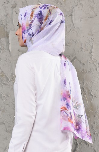Digital Printed Chiffon Shawl 13000-04 light Lilac 13000-04
