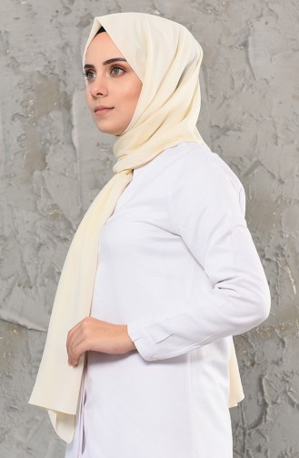 Plain Crinkle Crepe Shawl 13003-15 Cream 13003-15