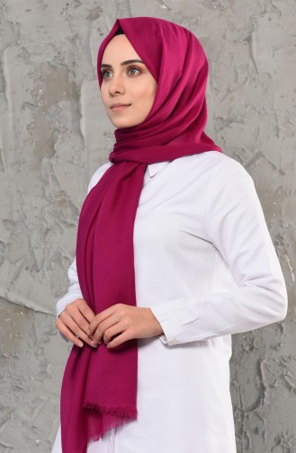 Plain Cotton Shawl 13009-12 Fuchsia 13009-12