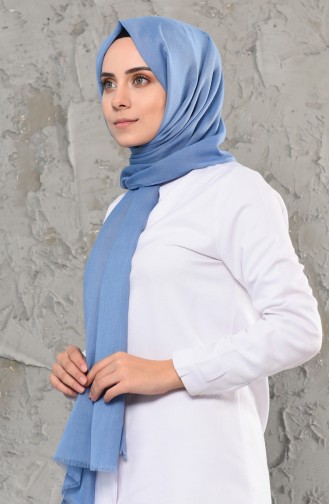 Plain Cotton Shawl 13009-13 Blue 13009-13