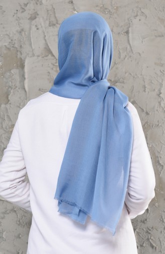 Plain Cotton Shawl 13009-13 Blue 13009-13