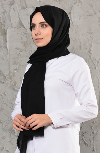 Plain Cotton Shawl 13009-29 Black 13009-29