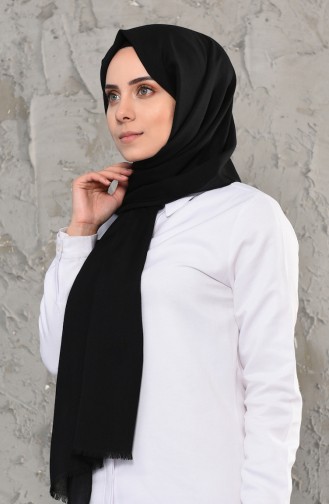 Plain Cotton Shawl 13009-29 Black 13009-29