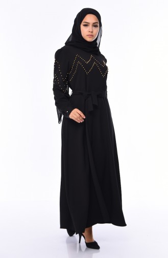 Schwarz Hijab-Abendkleider 0109-02